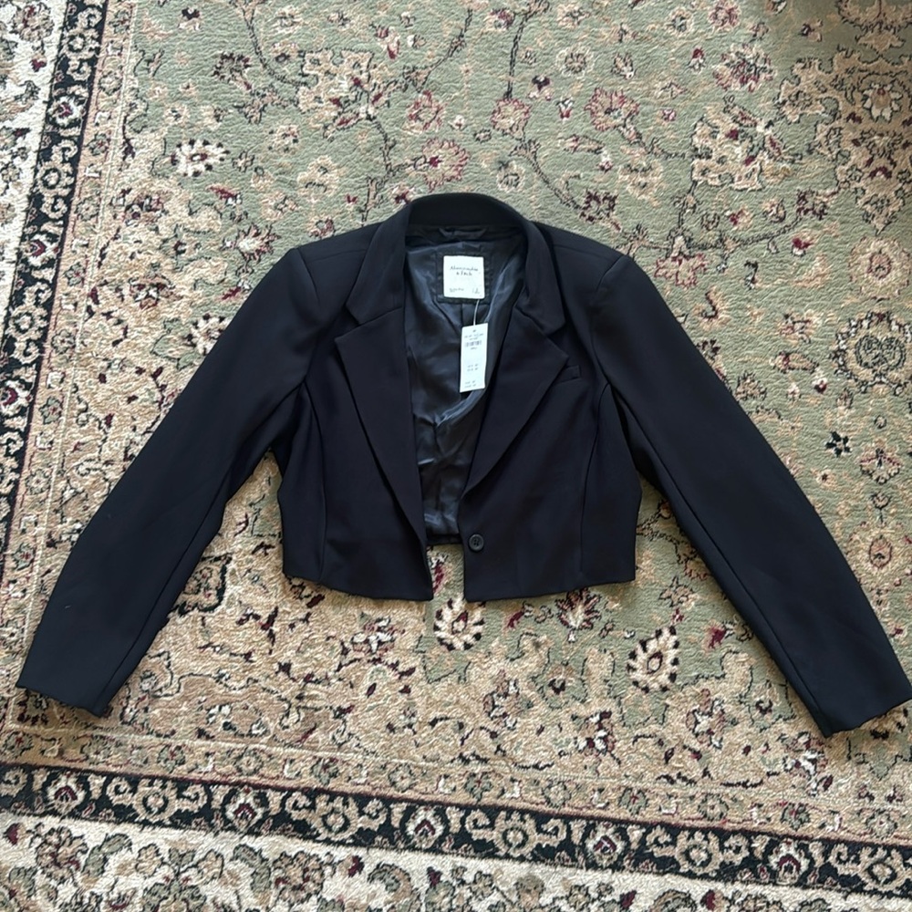 Black Cropped Blazer - Abercrombie